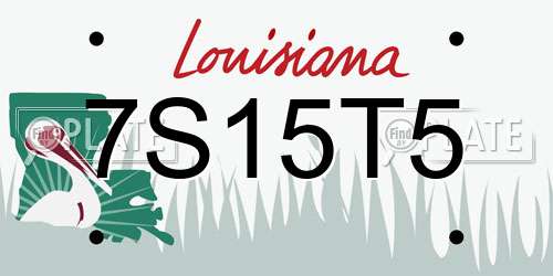 7S15T5 Louisiana License Plate