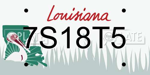 7S18T5 Louisiana License Plate