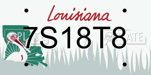 7S18T8 Louisiana License Plate
