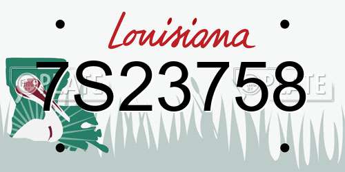 7S23758 Louisiana License Plate