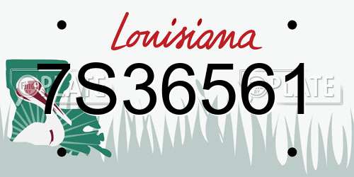 7S36561 Louisiana License Plate