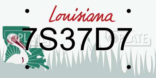 7S37D7 Louisiana License Plate