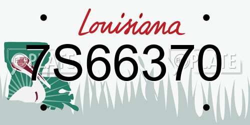 7S66370 Louisiana License Plate