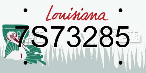 7S73285 Louisiana License Plate