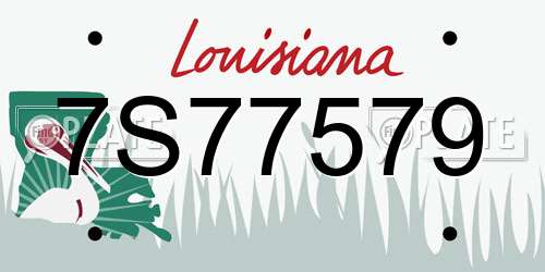 7S77579 Louisiana License Plate
