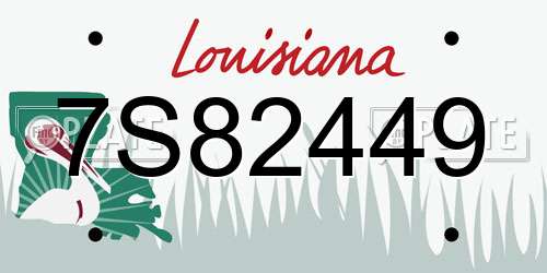 7S82449 Louisiana License Plate