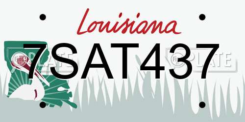 7SAT437 Louisiana License Plate