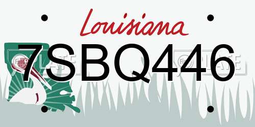 7SBQ446 Louisiana License Plate
