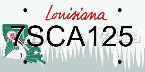 7SCA125 Louisiana License Plate