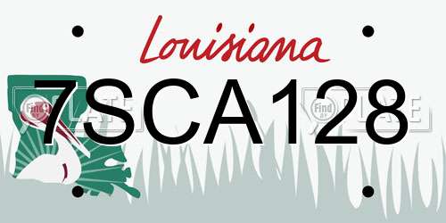 7SCA128 Louisiana License Plate