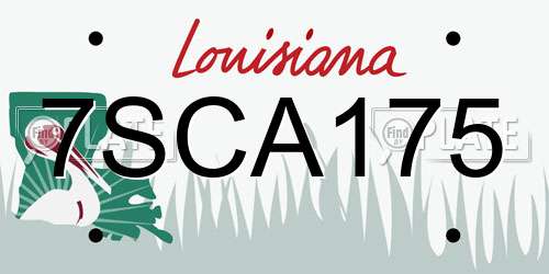 7SCA175 Louisiana License Plate