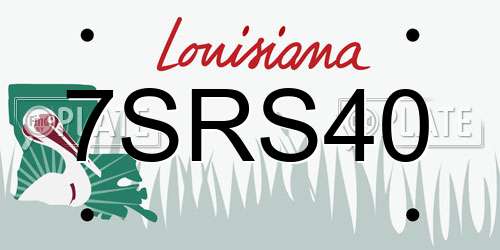 7SRS40 Louisiana License Plate