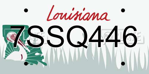 7SSQ446 Louisiana License Plate