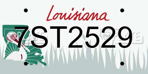 7ST2529 Louisiana License Plate