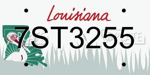 7ST3255 Louisiana License Plate