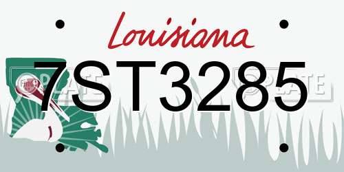 7ST3285 Louisiana License Plate