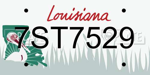 7ST7529 Louisiana License Plate