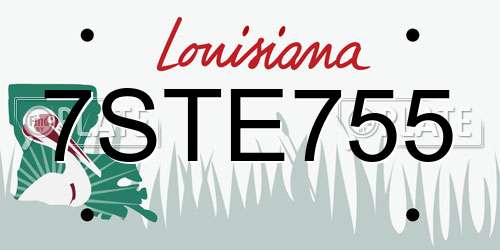 7STE755 Louisiana License Plate