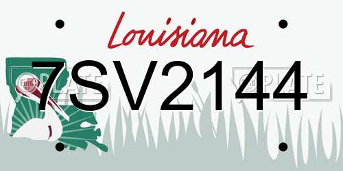 7SV2144 Louisiana License Plate