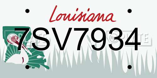 7SV7934 Louisiana License Plate