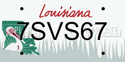 7SVS67 Louisiana License Plate