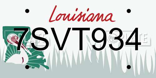 7SVT934 Louisiana License Plate