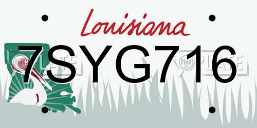 7SYG716 Louisiana License Plate