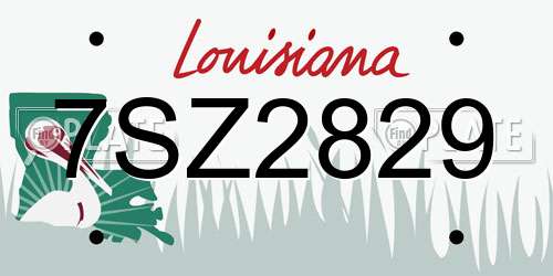 7SZ2829 Louisiana License Plate
