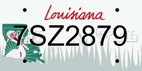 7SZ2879 Louisiana License Plate