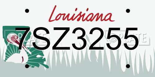 7SZ3255 Louisiana License Plate