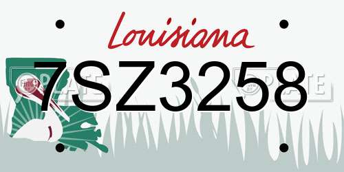 7SZ3258 Louisiana License Plate