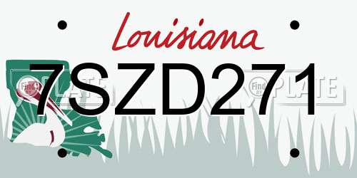 7SZD271 Louisiana License Plate