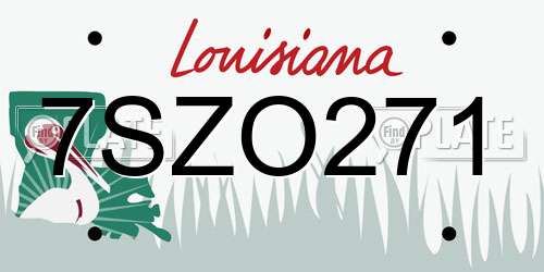 7SZO271 Louisiana License Plate