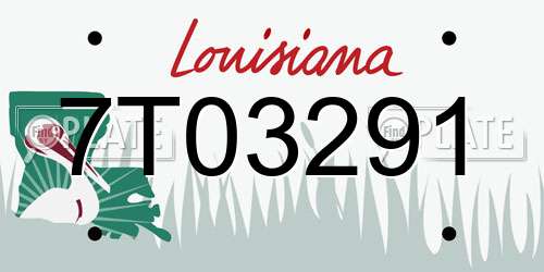 7T03291 Louisiana License Plate