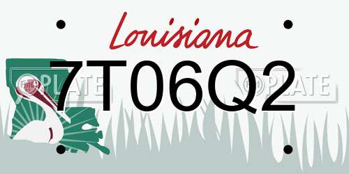 7T06Q2 Louisiana License Plate