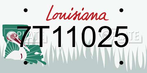 7T11025 Louisiana License Plate