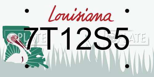 7T12S5 Louisiana License Plate