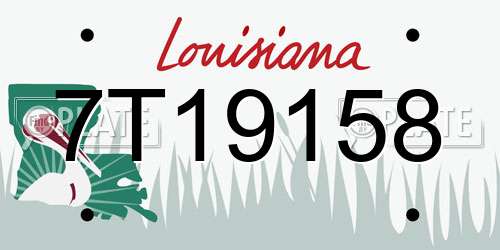 7T19158 Louisiana License Plate