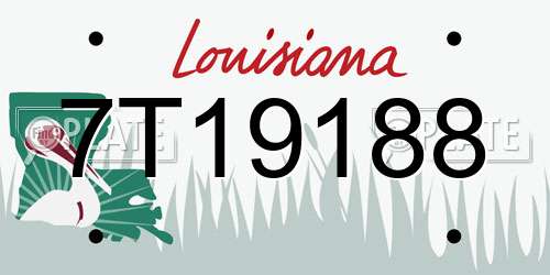 7T19188 Louisiana License Plate
