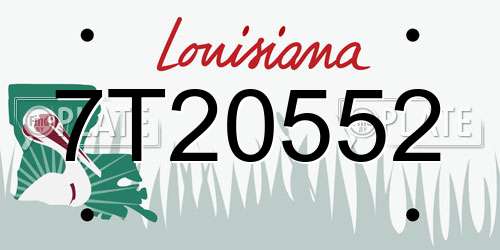 7T20552 Louisiana License Plate