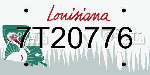 7T20776 Louisiana License Plate