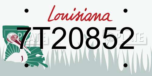 7T20852 Louisiana License Plate