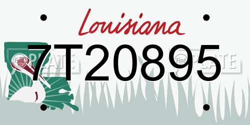 7T20895 Louisiana License Plate