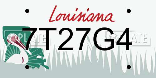 7T27G4 Louisiana License Plate