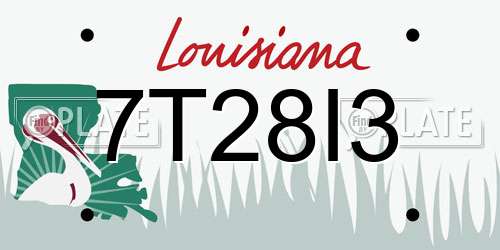 7T28I3 Louisiana License Plate