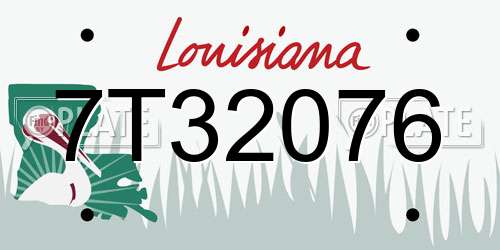 7T32076 Louisiana License Plate