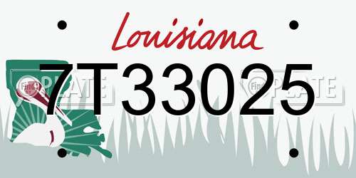 7T33025 Louisiana License Plate