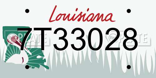 7T33028 Louisiana License Plate