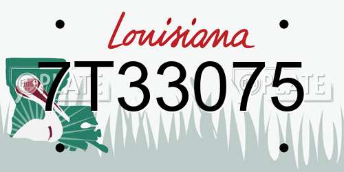 7T33075 Louisiana License Plate