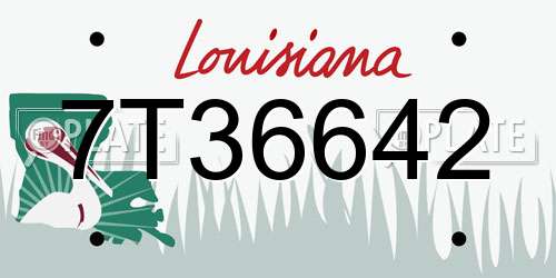 7T36642 Louisiana License Plate